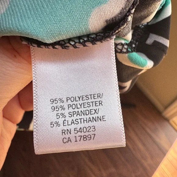 Banana Republic XL Geometric Patterned Dress - Black and Teal - Picture 4 of 5